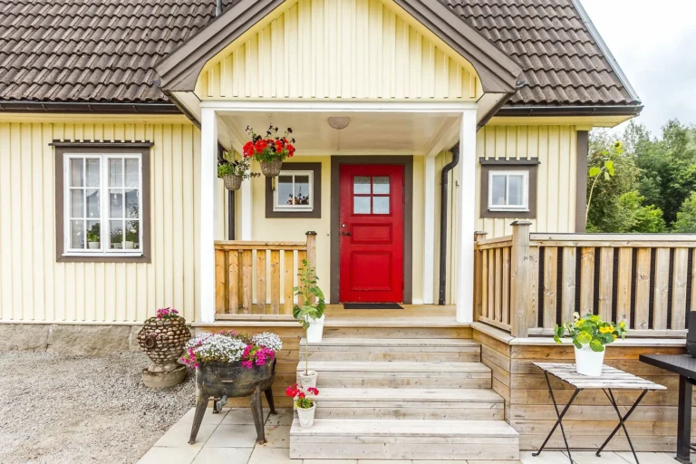 Entree van vakantiehuis Hus Björken in Hagfors, Värmland, Zweden